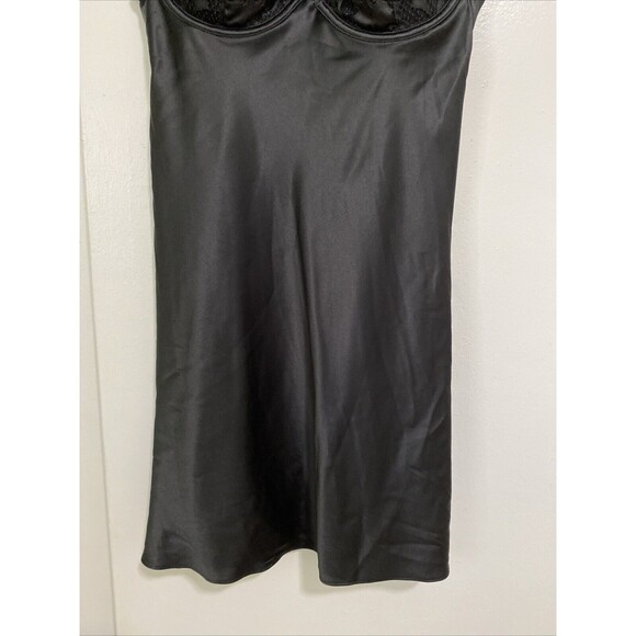 Victoria's Secret Black Slip Dress Size M Nightgown Lace Bra Women's - Picture 3 of 14